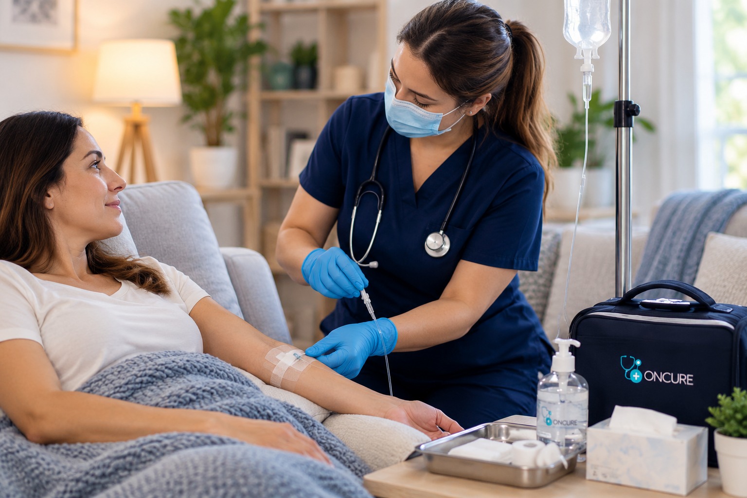 Clinician preparing IV wellness treatment